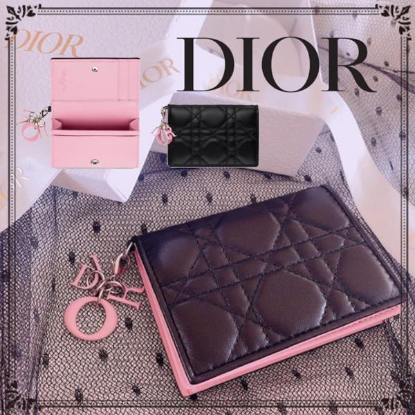 【すぐ届く】ディオール ミニ財布コピー ラムスキン"LADY DIOR"カードケース 20040315